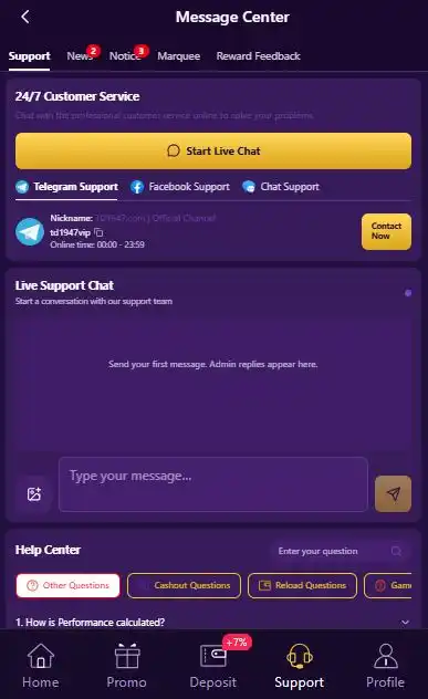 td1947 live support chat